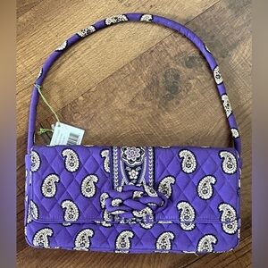 Nwt vera bradley knot just a clutch purse purple paisley